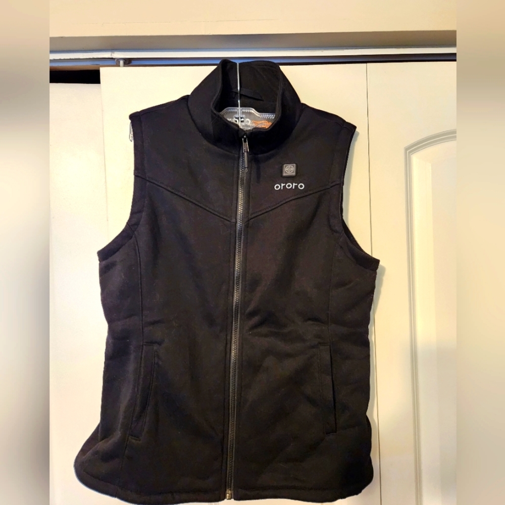 ORORO Women's Heated Fleece Vest Black